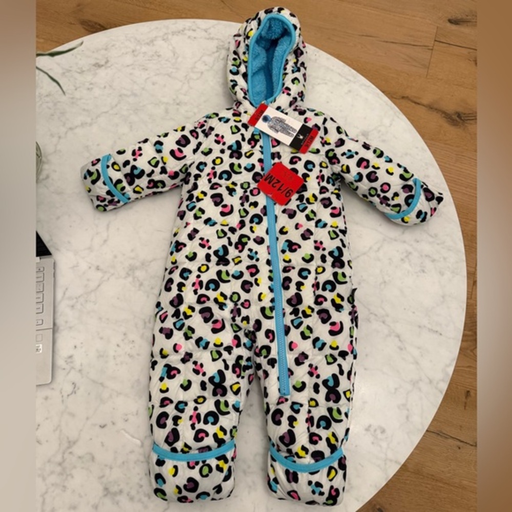 Spyder Baby Snowsuit 9-12M NWT Hooded Winter Bunting Leopard Print